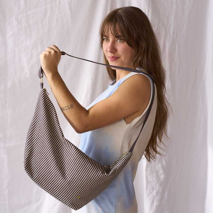 Borsa a mezzaluna Basile Caviar 53 X 28 X 12