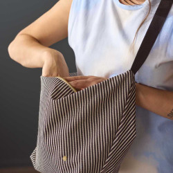Sac demi-lune Basile Caviar 53 x 28 x 12