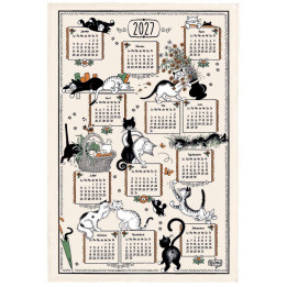 Strofinaccio Dubout Ribambelle chats calendrier 2027 Écru 48 X 72