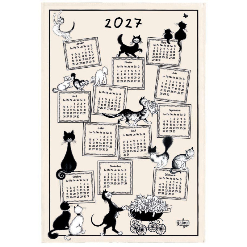 Geschirrtuch Dubout Calendrier 2027 Écru 48 X 72