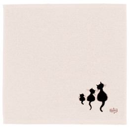 Toalla cuadrada Dubout 3 chats Ivoire 50 X 50
