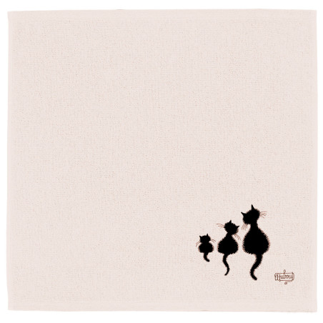 Toalla cuadrada Dubout 3 chats Ivoire 50 X 50
