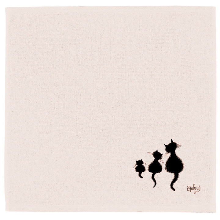 Waschlappen Dubout 3 chats Ivoire 50 X 50