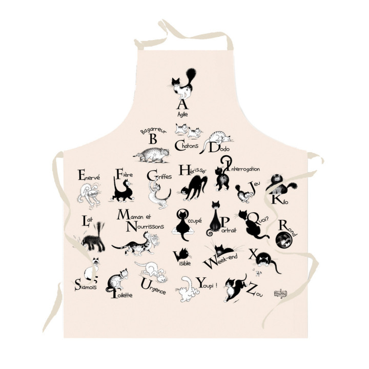 Grembiule da cucina Dubout Abécédaire Écru 72 X 85