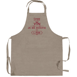 Avental de cozinha Peps Je me bonifie avec l'âge Ficelle 90 X 72