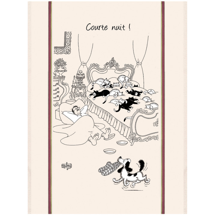 Gran paño de cocina Dubout Courte nuit Écru 60 X 80