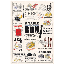 Strofinaccio Cuisine Française Écru 48 X 72