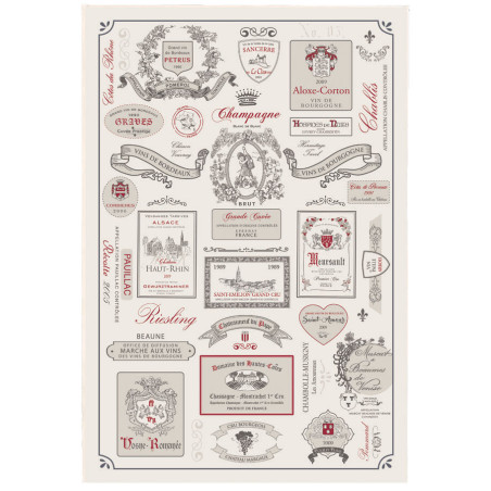 Theedoek Étiquettes de vins Écru 48 X 72