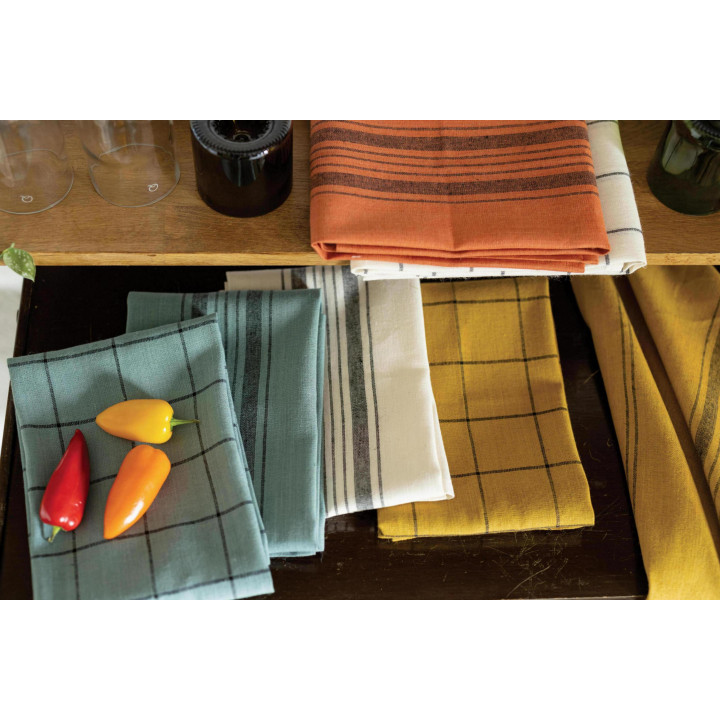 Paño de cocina Karma Écru/Noir 55 X 75
