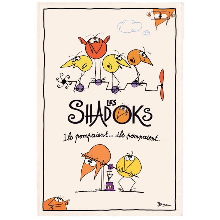 Geschirrtuch Shadoks Ils pompaient Écru 48 X 72