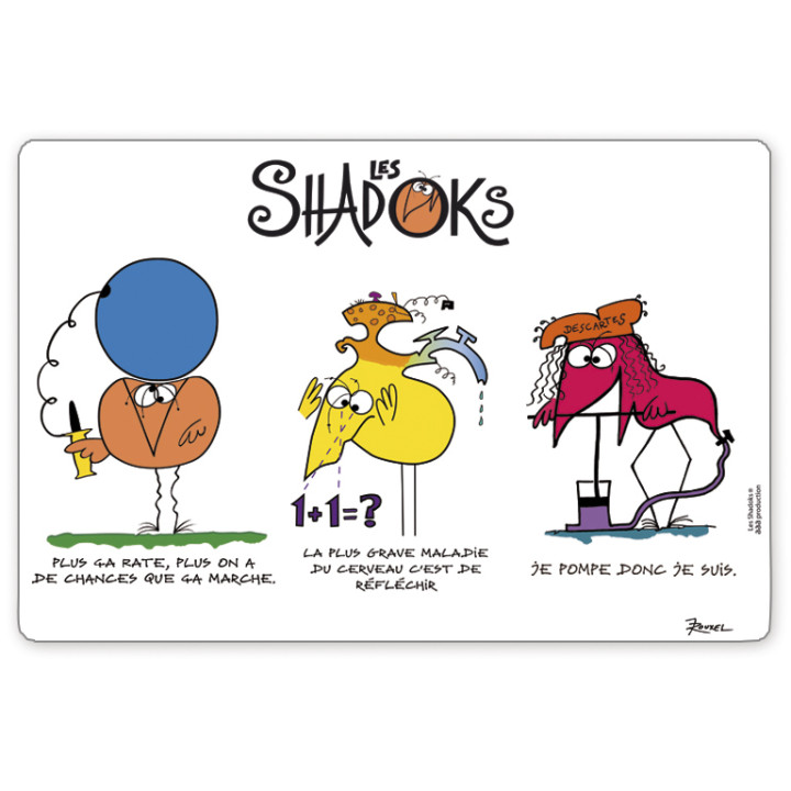 Placemat Shadoks 3 devises Assortis 30 X 45