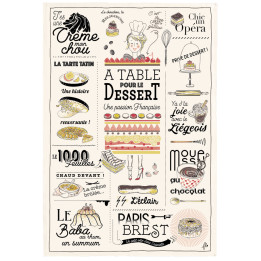 Geschirrtuch Les desserts français Écru 48 X 72