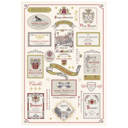 Torchon multi-étiquettes Bourgogne Ecru 48 x 72