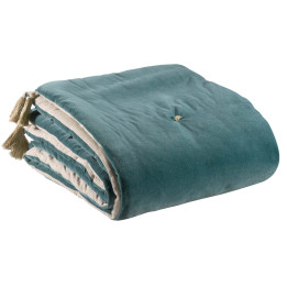 Elise dekbed met pompons Vert de gris 80 X 180