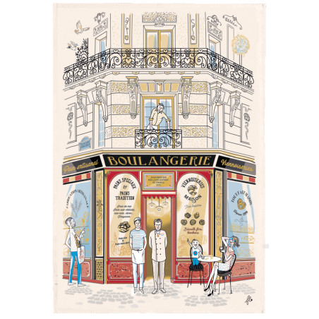 Strofinaccio Façade Boulangerie Écru 48 X 72