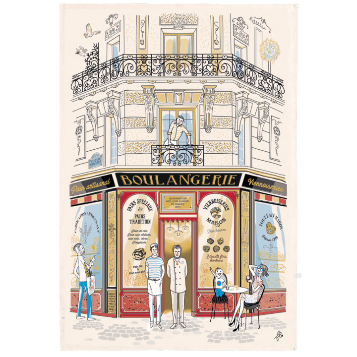 Strofinaccio Façade Boulangerie Écru 48 X 72