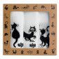 Set di 3 strofinacci ricamati Dubout Les chats Blanc 40 X 60
