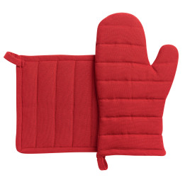 Lot gant/manique recyclé Jona Rouge 15 x 30