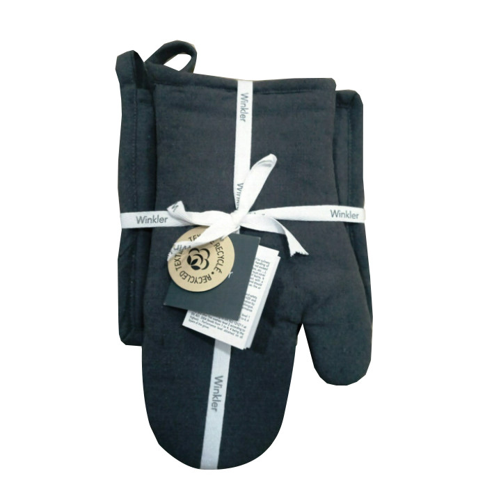 Topflappen und Topfhandschuh aus recyceltem Material Jona Rouge 15 X 30