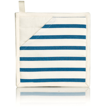2-in-1 Pannenlap Nalou Ivoire/Bleu 20 X 20