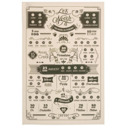 Theedoek Les années de mariage Écru 48 X 72