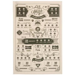 Theedoek Les années de mariage Écru 48 X 72