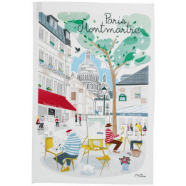 Torchon Paris Montmartre Blanc 48 x 72