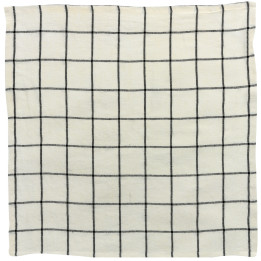 Karma karierte Serviette Écru/Noir 50 X 50