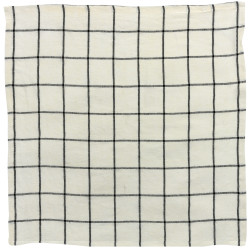 Karma karierte Serviette Écru/Noir 50 X 50