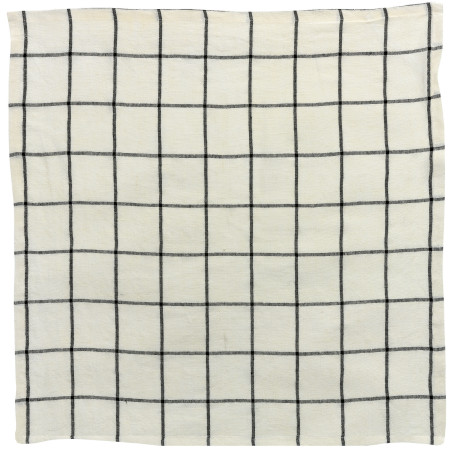 Servilleta de mesa a cuadros Karma Écru/Noir 50 X 50