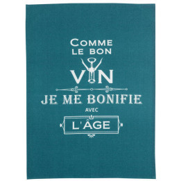 Geschirrtuch Message Comme le bon vin Paon 70 X 50