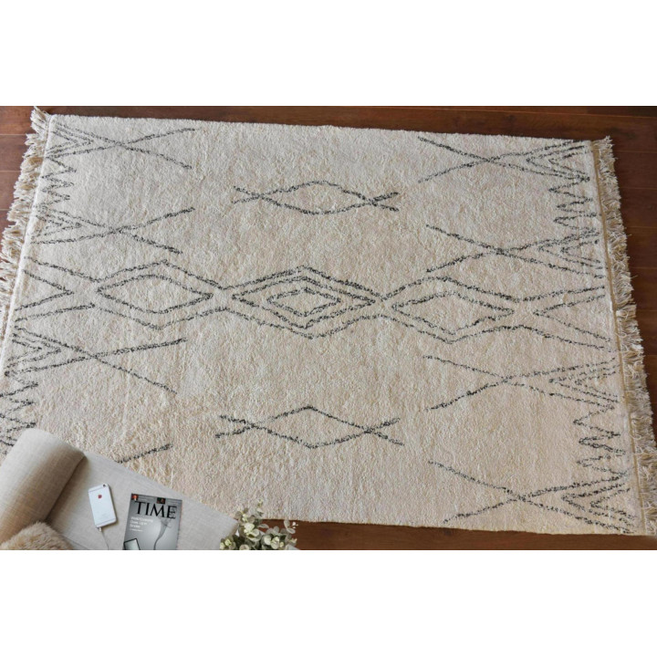 Alfombra Crimble Ivoire/Charbon 160 X 230