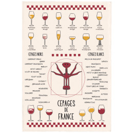 Paño de cocina Vins et cépages Écru 50 X 70