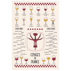 Geschirrtuch Vins et cépages Écru 50 X 70