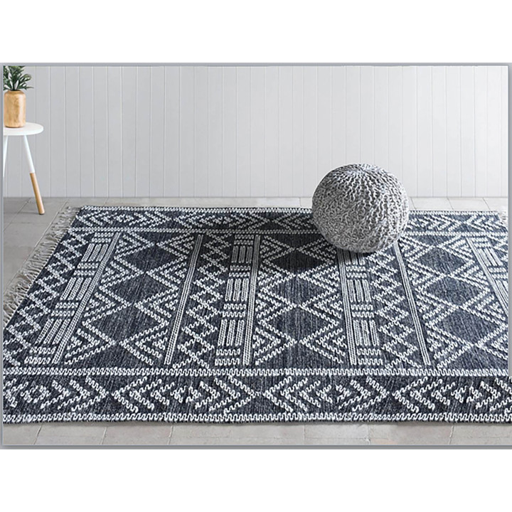 Alfombra Maïs Charbon/Ivoire 160 X 230