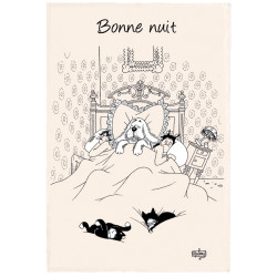 Theedoek Dubout Bonne nuit Écru 48 X 72