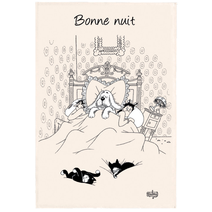 Paño de cocina Dubout Bonne nuit Écru 48 X 72