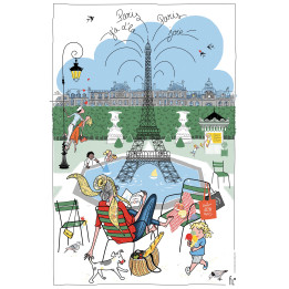 Paño de cocina Les jardins parisiens Blanc 48 X 72