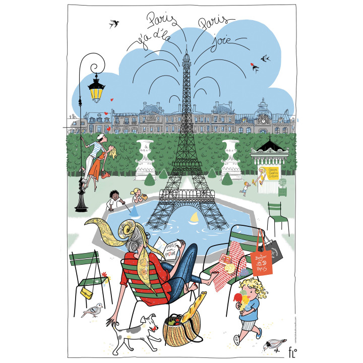 Strofinaccio Les jardins parisiens Blanc 48 X 72