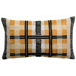 Coussin Eden brodé Ocre 30 x 50