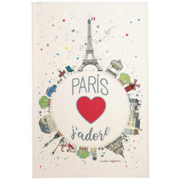 Theedoek Planète Paris Écru 48 X 72