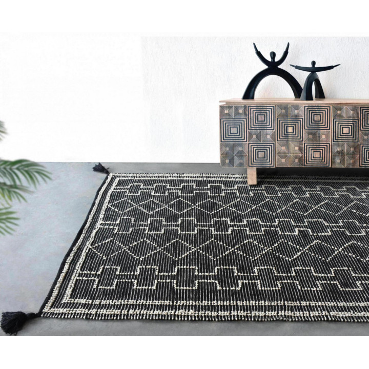 Tappeto Gimie Charbon/Ivoire 120 X 180
