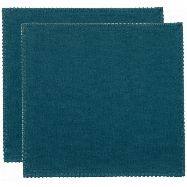 Lot de 2 serviettes de table recyclées Delia Paon 41 x 41