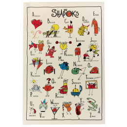 Torchon Shadoks Abécédaire Ecru 48 x 72