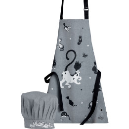 Kinderschürze und Kochmütze Dubout Noir/Blanc 52 X 63