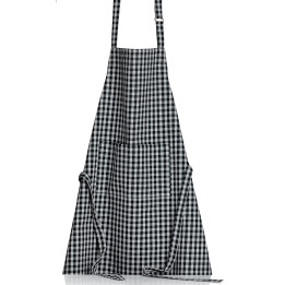 Grembiule da cucina riciclato Billie Noir/Gris 80 X 85