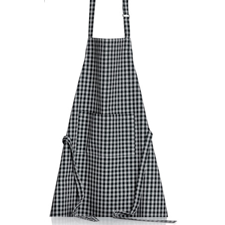 Recycelte Küchenschürze Billie Noir/Gris 80 X 85