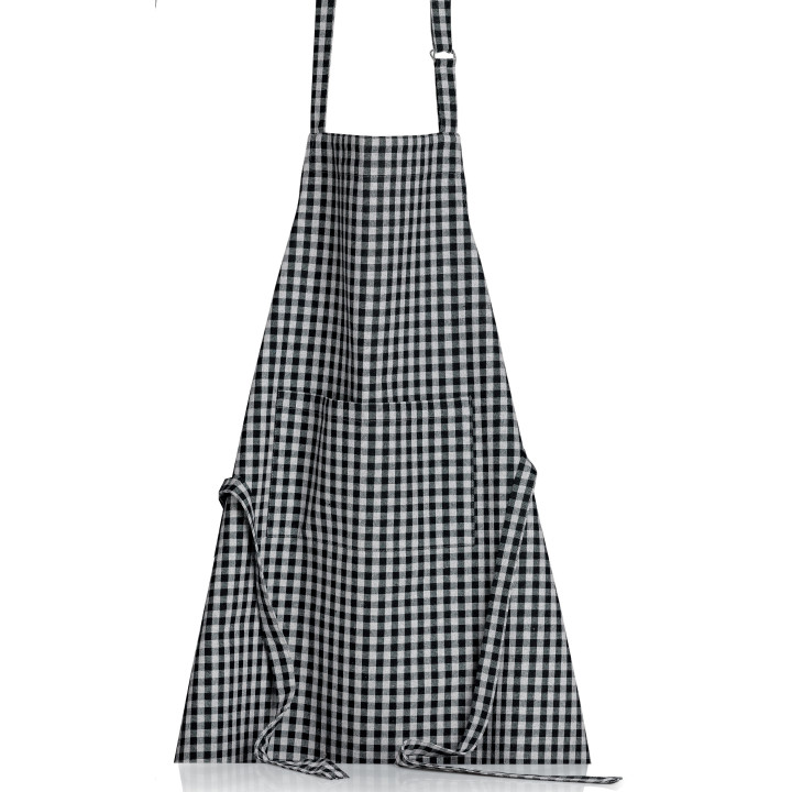Delantal de cocina reciclado Billie Noir/Gris 80 X 85