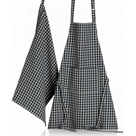 Paño de cocina reciclado Billie Noir/Gris 50 X 70
