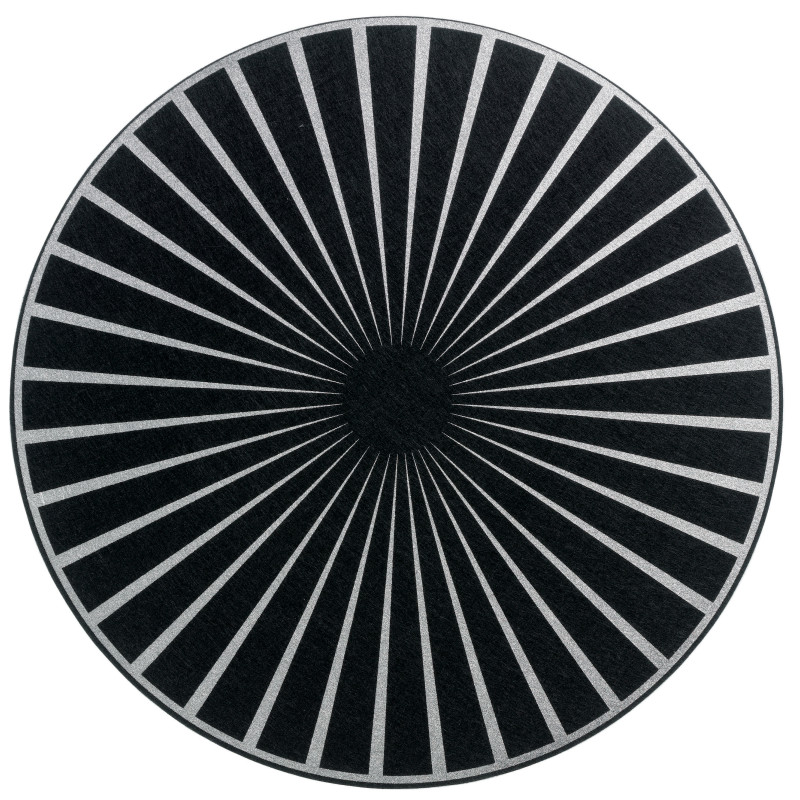 Conjunto de mesa de feltro Raini Noir/Argent Diameter 40